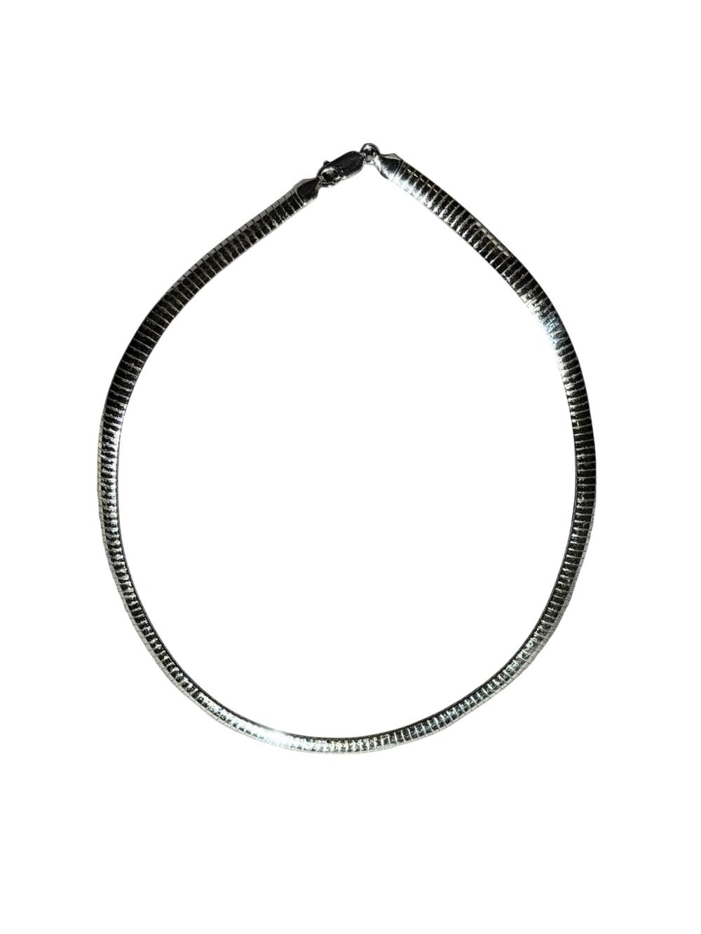 Milor Italy 925 Sterling Silver Omega Chain Necklace 17" 5mm Choker 26.47g